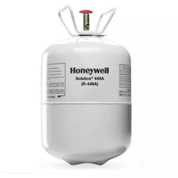 A Honeywell refrigerant gas cylinder labeled R-404A.