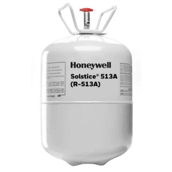 Honeywell refrigerant gas cylinder labeled R-513A.
