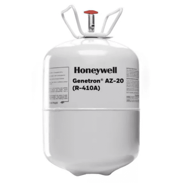 A Honeywell refrigerant gas cylinder for cooling systems.