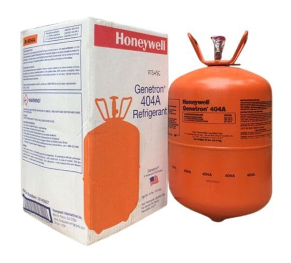 Honeywell gas refrigerant container with packaging box.