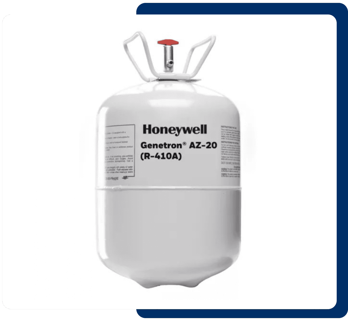 Honeywell refrigerant gas cylinder labeled Genetron AZ-20 R-440A.